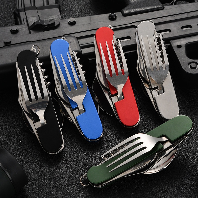 Outdoor Camping Essentials - 4 in 1 Folding Tableware Detachable