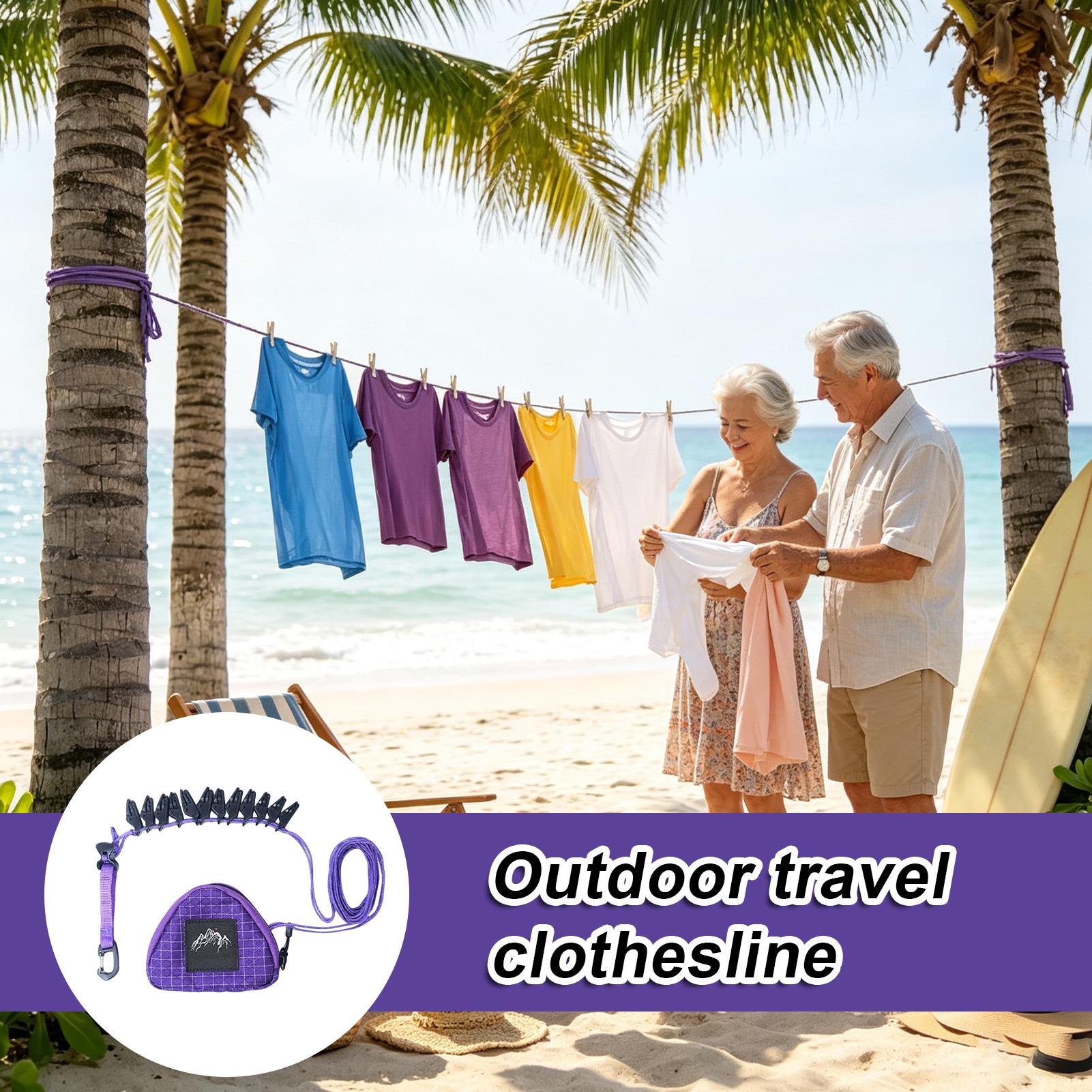 Camping Outdoor Clothing - Clothes Line Outdoors Heavy-Duty Laundry Drying