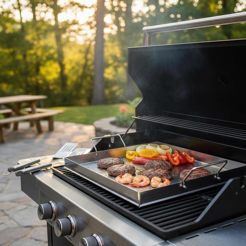 Outdoor Camping Essentials - Universal Flat Top Griddle 18x16 Inch