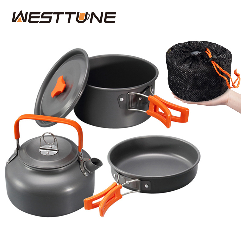 Outdoor Camping Essentials - WESTTUNE Camping Cookware Kit Aluminum Outdoor
