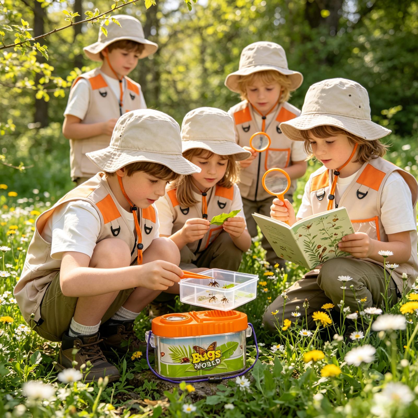 Outdoor Camping Kids Activities - Kids Adventure Kit With Magnifying Glass