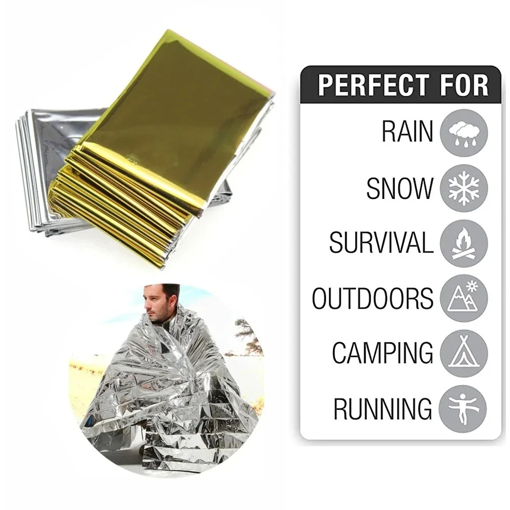 Outdoor Camping Rug Waterproof - 5Pcs Emergency Thermal Blanket Folding Waterproof