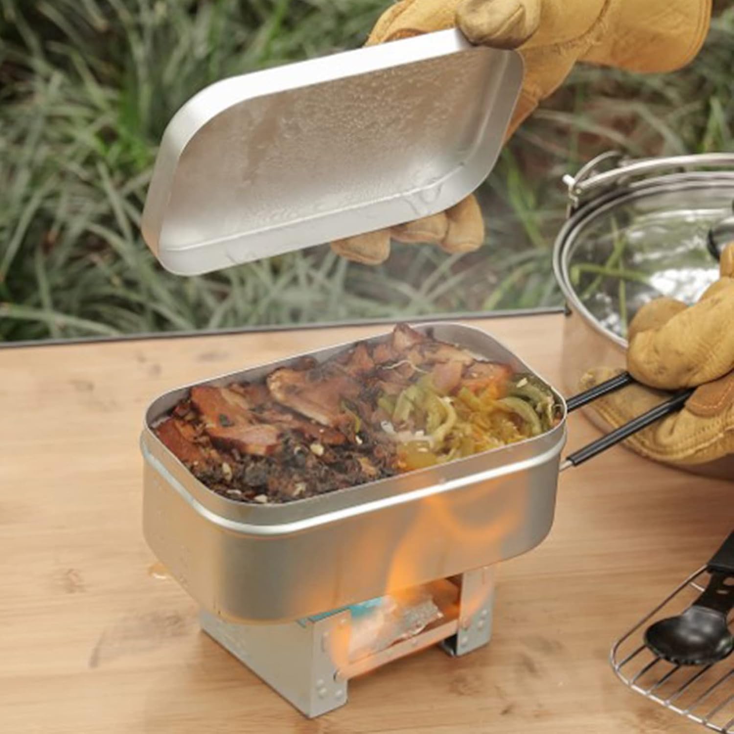 Outdoor Camping Essentials - Foldable Bento Box Handle, Lunch Container