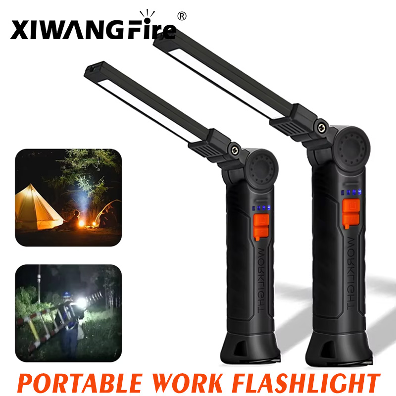 Outdoor Camping Jobs - Rechargeable LED Flashlight Work Light Magnet&Hook,