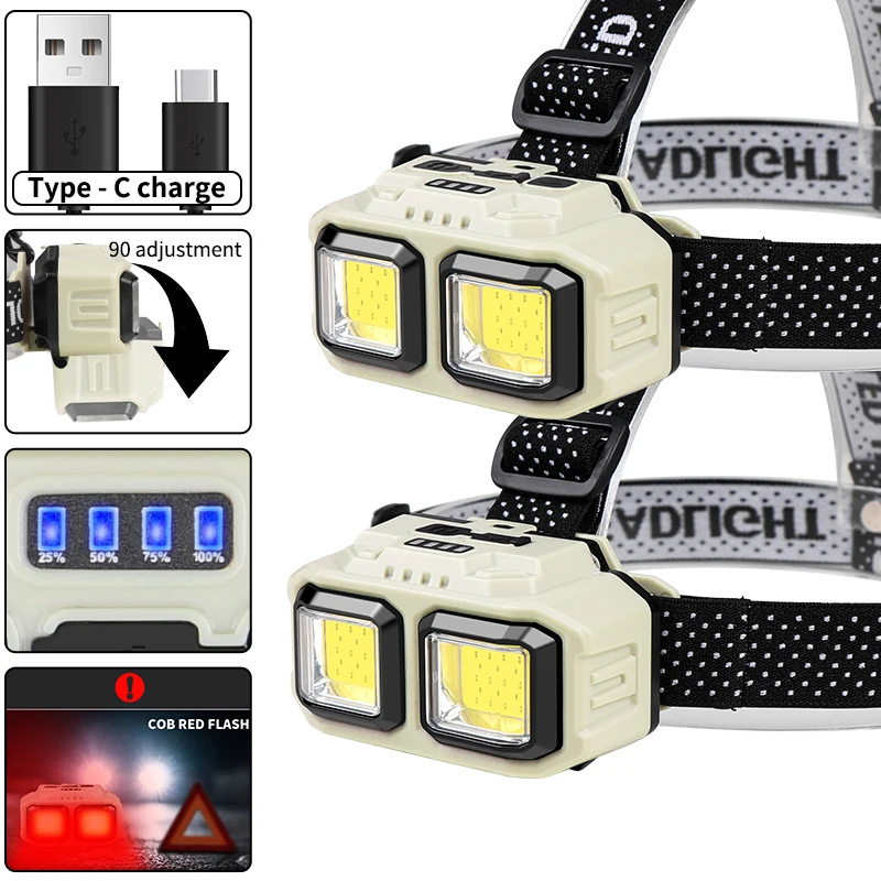COB LED Headlamp Rechargeable  - Outdoor Camping Jobs review and price