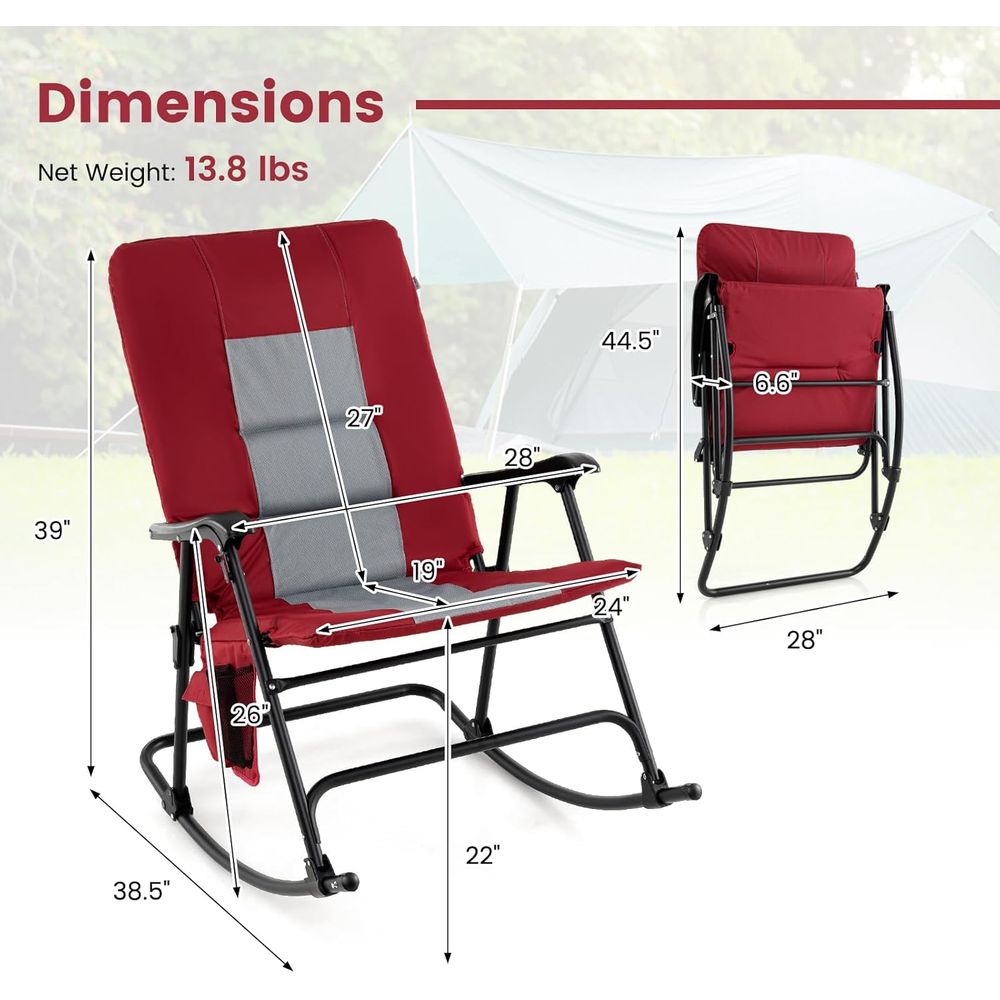 Extra Large Padded Outdoor Roc - Outdoor Camping Rocking Chair review and price