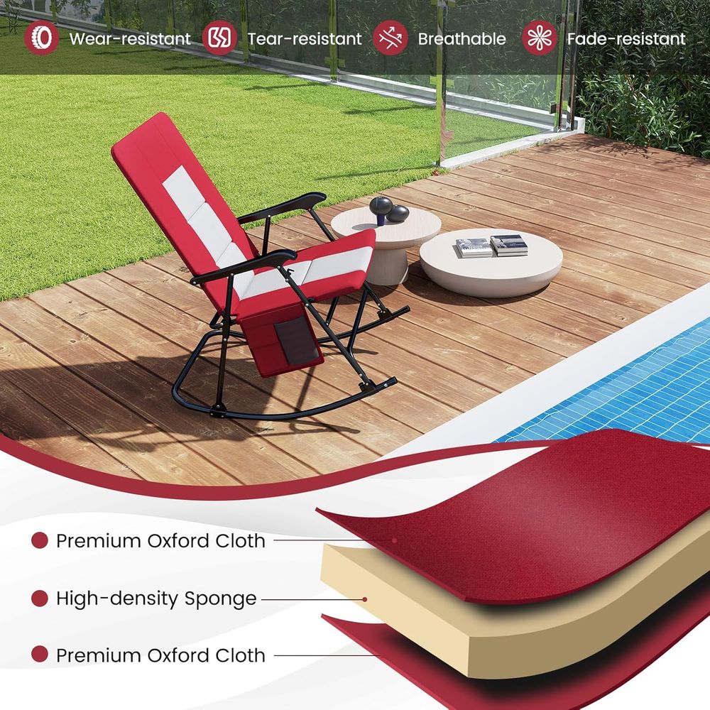 Extra Large Padded Outdoor Roc - Outdoor Camping Rocking Chair review and price
