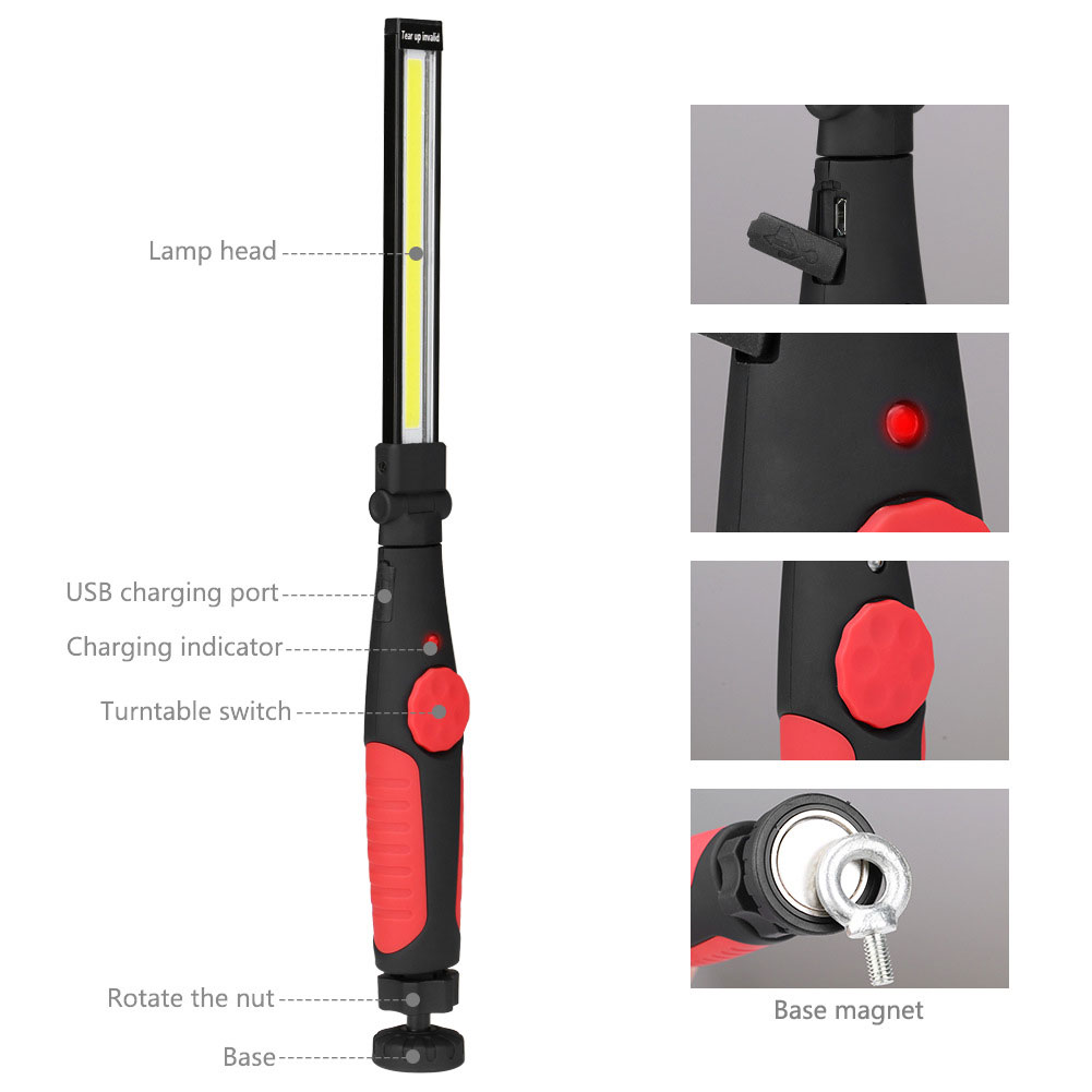 Folding COB Flashlight USB Rec - Outdoor Camping Jobs review and price