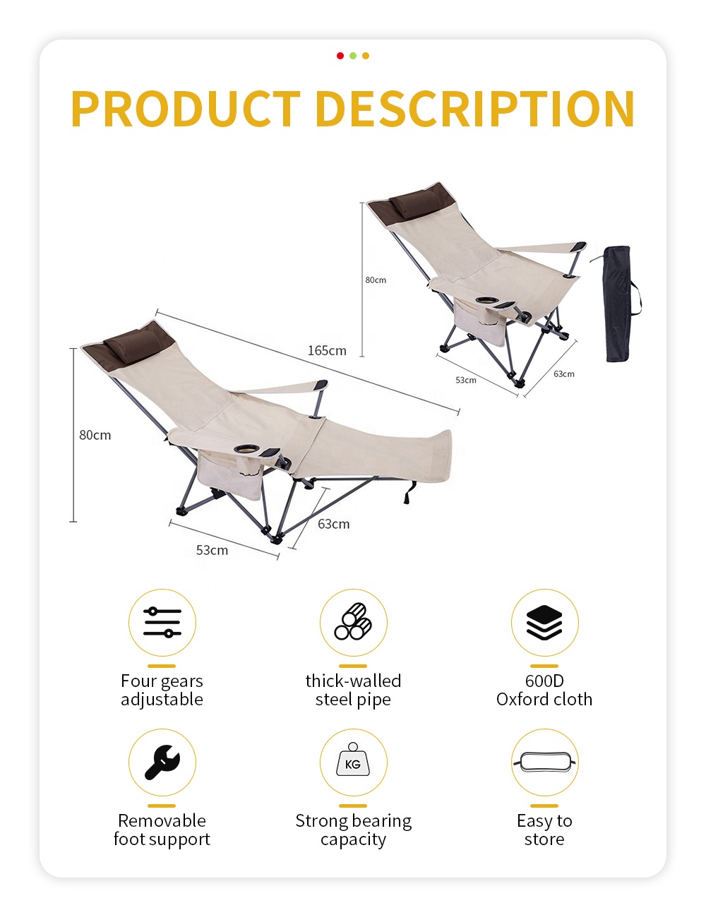 Portable Folding Reclining Cha - Outdoor Camping Furniture review and price