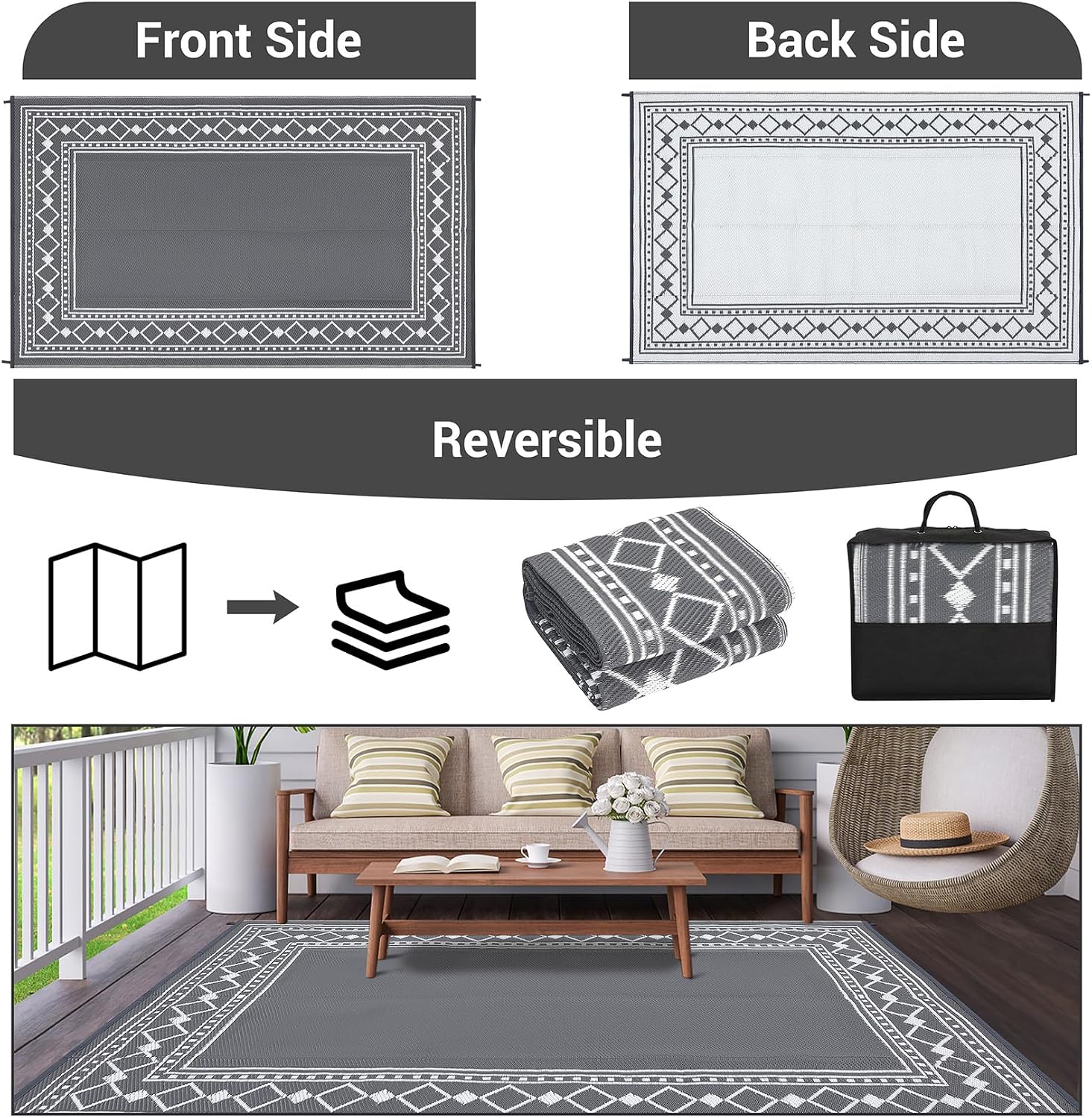 9x18 Waterproof Reversible Out - Outdoor Camping Rugs 9X18 review and price