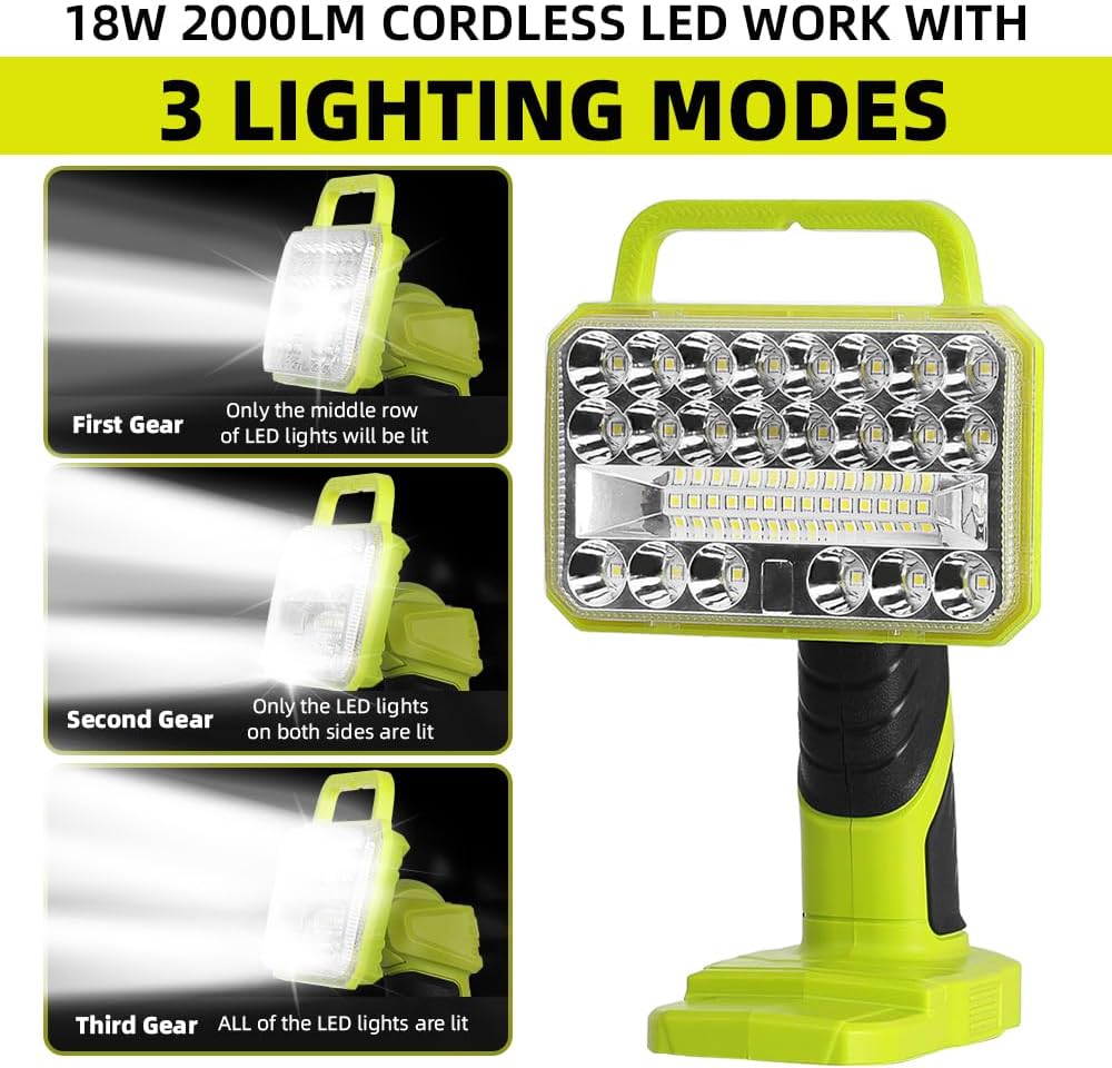 18W 2000LM Cordless LED Flashl - Outdoor Camping Jobs review and price