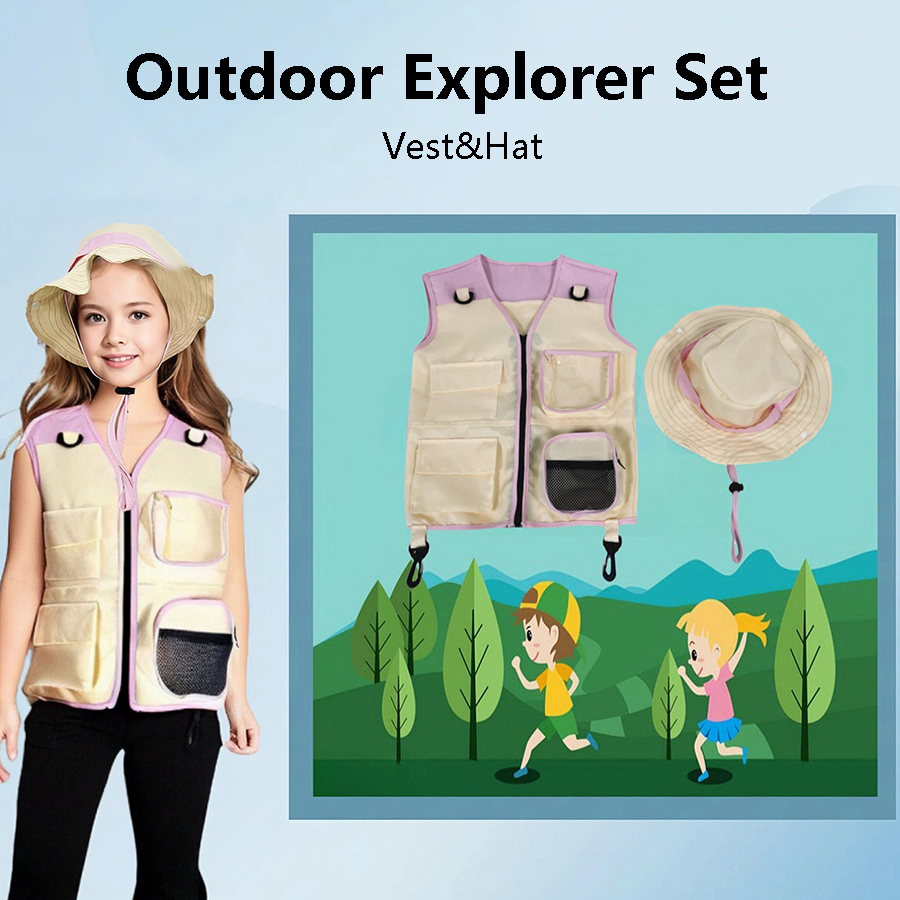 Children Explorer Vest Hat Sui - Outdoor Camping Kids Activities review and price