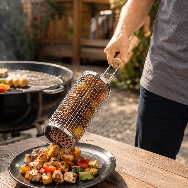 Round Barbecue Grill Basket Se - Outdoor Camping Essentials review and price