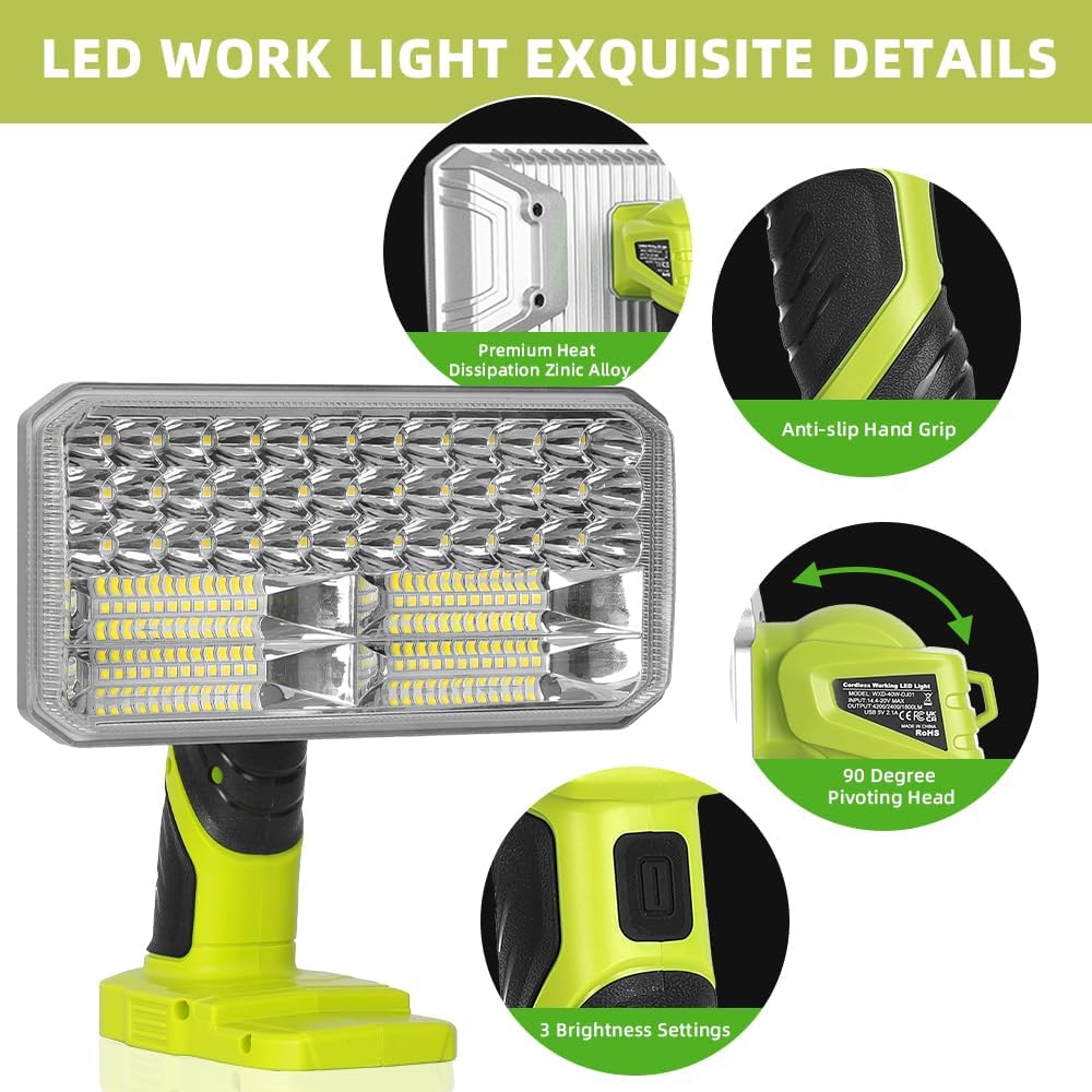 40W 4200LM Cordless LED Flashl - Outdoor Camping Jobs review and price