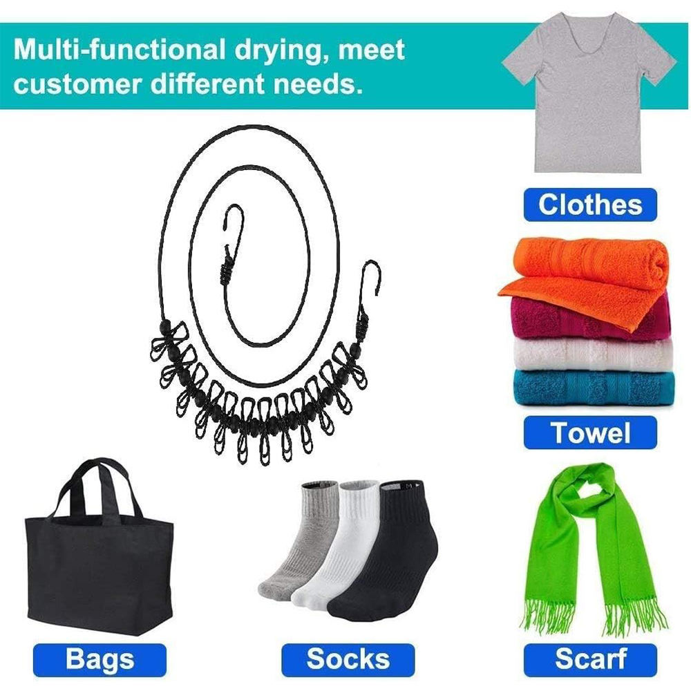 Portable Clothesline with 12 C - Camping Outdoor Clothing review and price