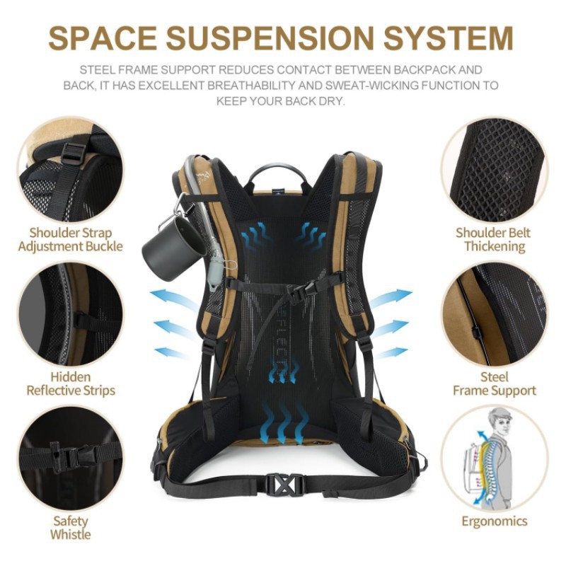 Large Waterproof Tear-Resistan - Outdoor Camping Backpack review and price
