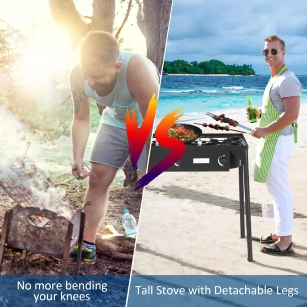 Portable 3-Burner Propane Gas  - Outdoor Camping Gas Stove review and price