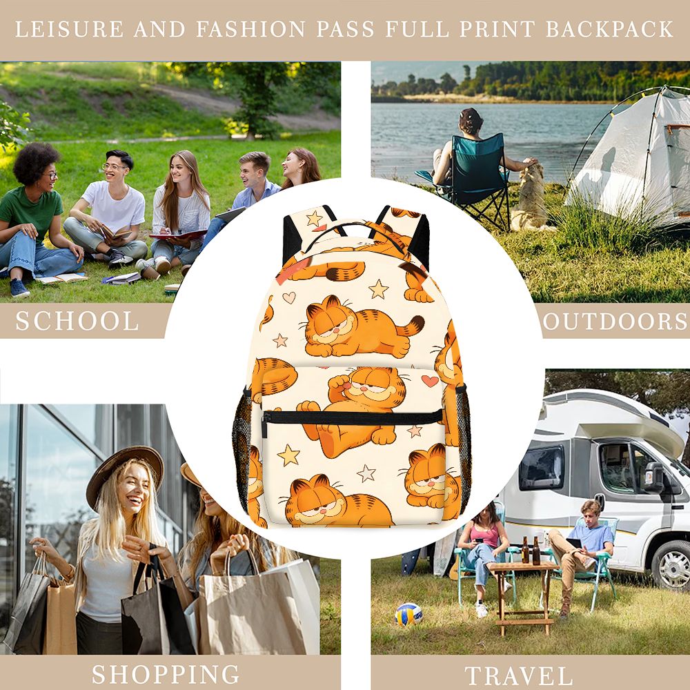 Funny Lazy Garfield Backpack S - Outdoor Camping Backpack review and price